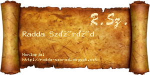 Radda Szórád névjegykártya